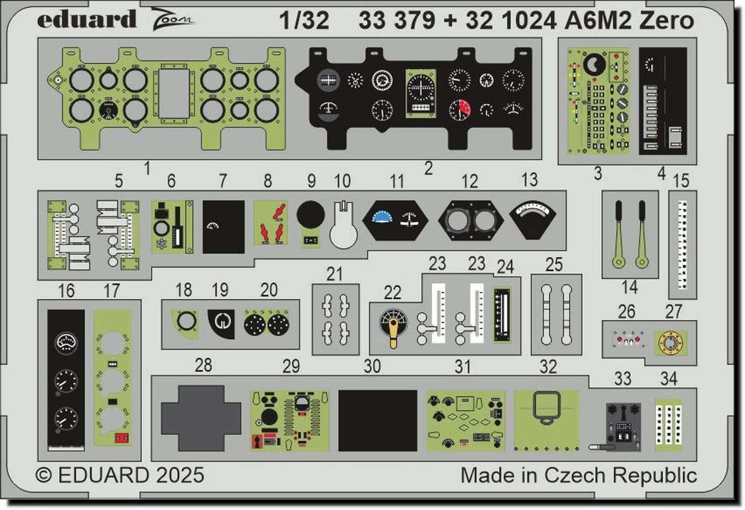 

Eduard 1/32 Zoom Series Mitsubishi Zero Fighter Type 21 Etched Parts (for Tamiya) Plastic Model Kits EDU33379 (Airplane)