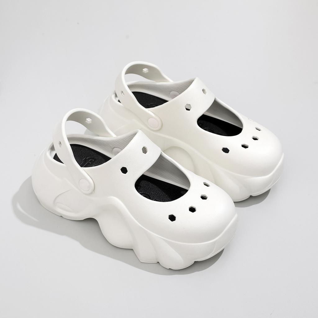 Novedad de verano, zapatillas de tacón alto para niñas, Material EVA, prendas de vestir antiolores, zapatillas informales de moda con suela gruesa