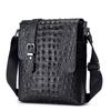 Men's Crocodile Print Single-shoulder Bag, Retro Genuine Leather Men's Crossbody Bag