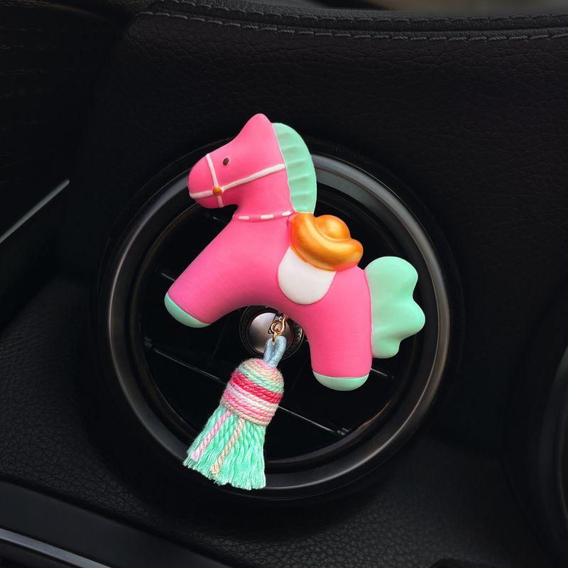New Year s Good Luck Charm for Immediate Wealth, Year of the Horse Car Air Freshener, Car Vent Decoration, Car Interior Ornament, Gift Pink - Get Rich Quick (Free Essential Oil)