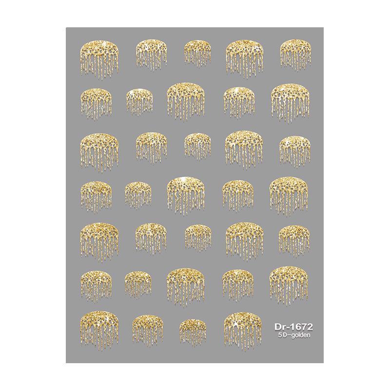 

Redanco 5D Hot Style Cartoon Glitter Sea Jellyfish 3D Embossed Nail Art Stickers (Dr1672)