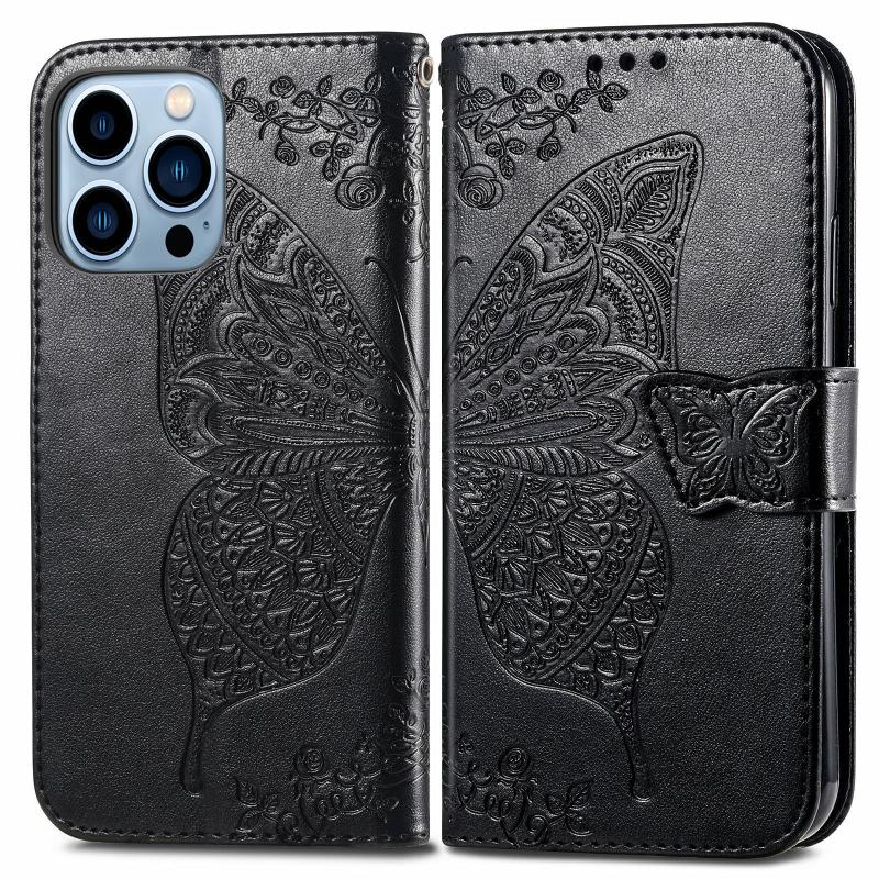 Shockproof Printed Butterfly Leather Flip Wallet Card Holder Case For iPhone 17 Air 16 15 14 13 12 Pro Max Plus 16E Phone Cover