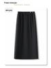 Women's Elegant High-Waisted Black and Gray Wool Blend Pencil Skirt - Autumn/Winter 2025 Collection