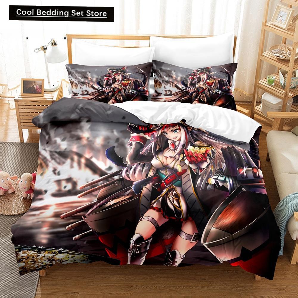 3D Print Anime Azur Lane Bedding Set Single Twin Full Queen King Size Bed Set Adult Kid Bedroom Duvet Cover Sets Bed Sheet Set