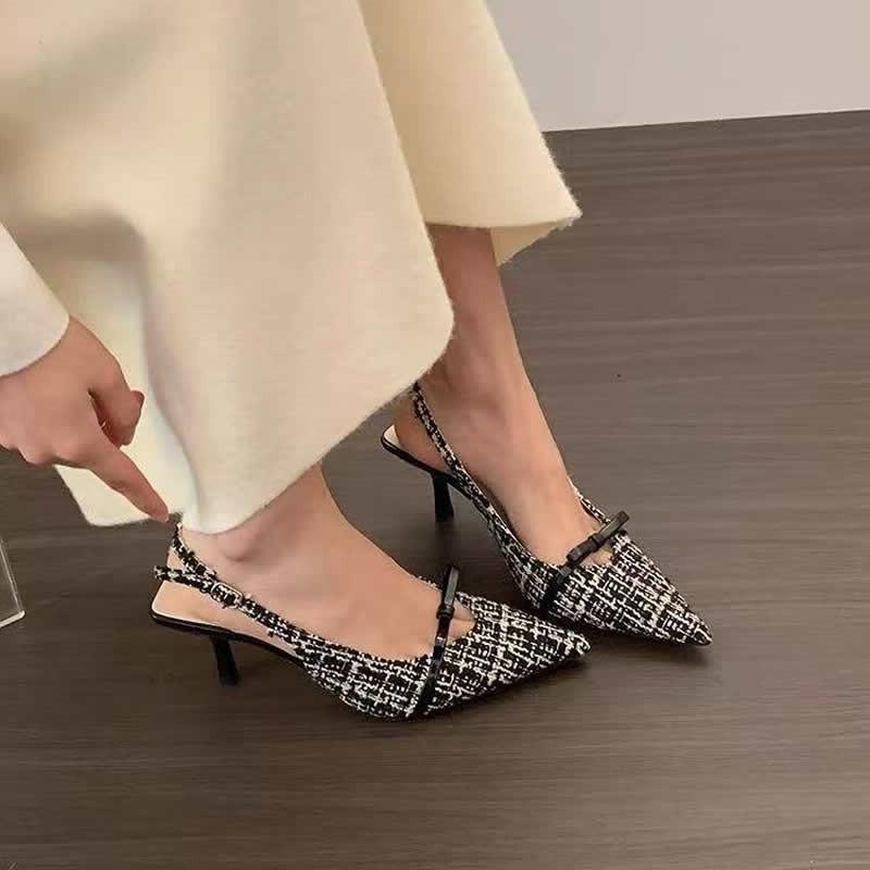 

Модные туфли-лодочки на высоком каблуке, женские сандалии с острым носком, элегантная обувь, шлепанцы люксовых брендов, летние модные шлепанцы 2025, вечерние сандалии Mujer 35 чёрный