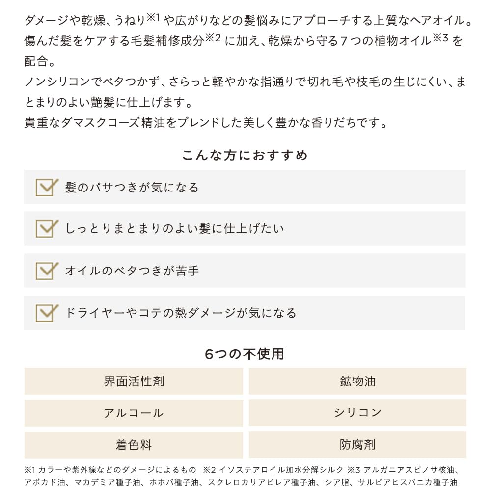 ETVOS Hair Oil Serum, 50ml, Hair Style, Hair Repair Ingredients, Dryness, Heat, Silicone-Free, Beauty Oil