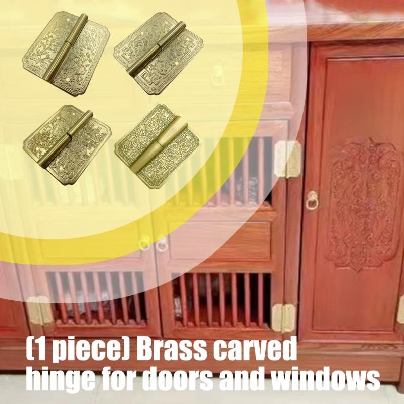 Antique Metal Cabinet Door Hinges Replacement Carved Drawer Door Hinge Decorative Fittings for Jewelry Box Easy to Use