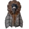 Winter new fox fur collar hooded white goose down jacket women's short loose thickened warm fur jacket