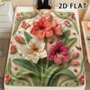1Pc 2D FLAT Romantic Gardens Print Flannel Blanket,High Quality Comfortable for All Seasons,Home Decor,Warmth and Comfort,Perfect for Christmas Gifts