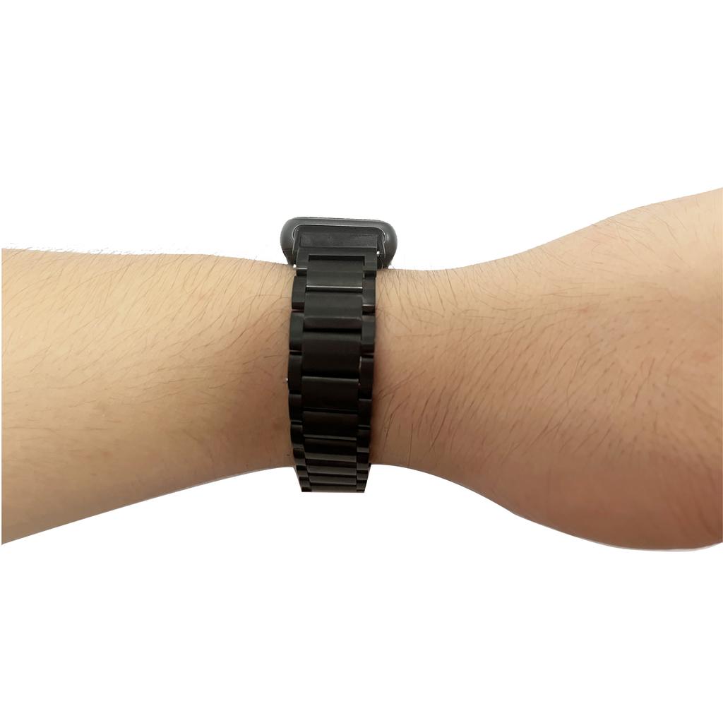 Pro Huawei Band 7 Nerezový chytrý náramek Třířadý náhradní pásek se skládací sponou