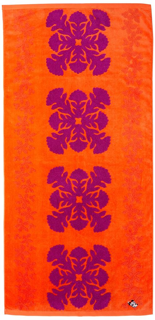 Cathy Mum Island Style Hawaiian Quilt Print Minnie Mouse Christmas Bath Towel, Women's, 86103570A, Orange, Approx. 60cm x 120cm