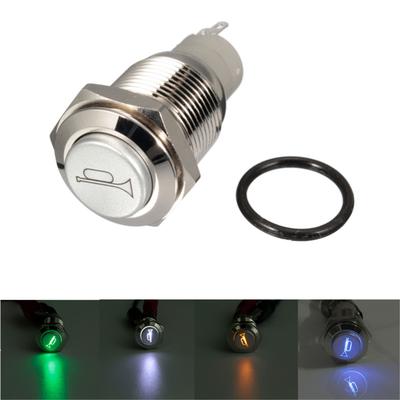 Blue LED Metal Switch Push Button On Off Momentary 12V 12mm Car Boat Panel