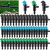 60 Pcs Adjustable Drip Irrigation Emitters 1/2/4 GPH Black Blue Green