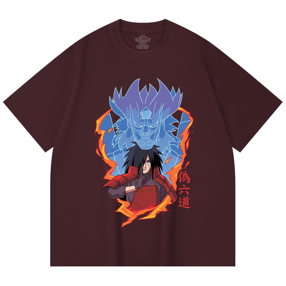 

230 Gsm 100% Cotton Naruto V13 Madara Print Unisex Heavy Cotton T Shirt 2XL
