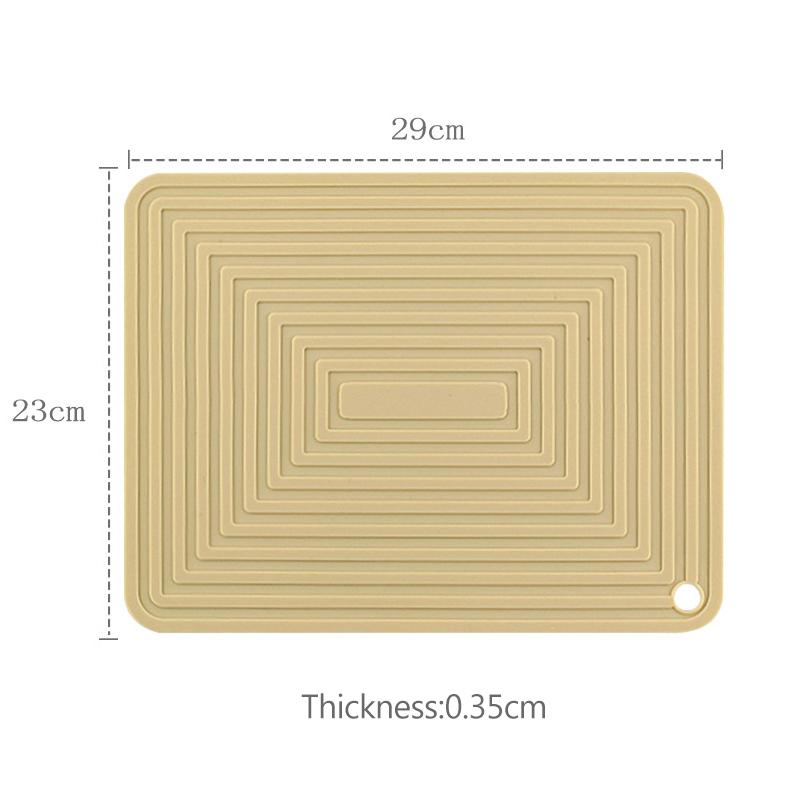 Silicone Dish Pot Drying Mat Heat-resistant Tableware Cup Draining Mat Kitchen Non-slip Round Rectangular Coaster Pad Table Mat