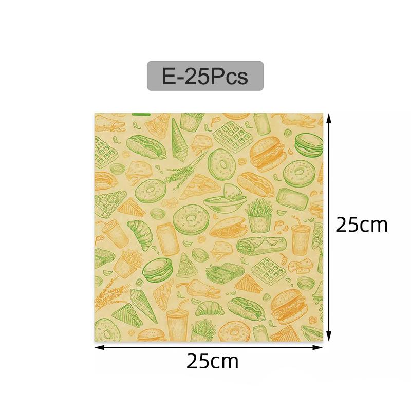 25 Sheets Deli Paper, Grease-Proof Parchment Paper Basket Liners, Food Wrappers for Sandwich, Chip, Burger & Fries, Baking Tools