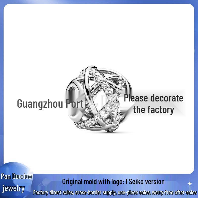 Pandora-Style White Copper Beads: Blue Series Heart of the Ocean & Dream Catcher Pendants