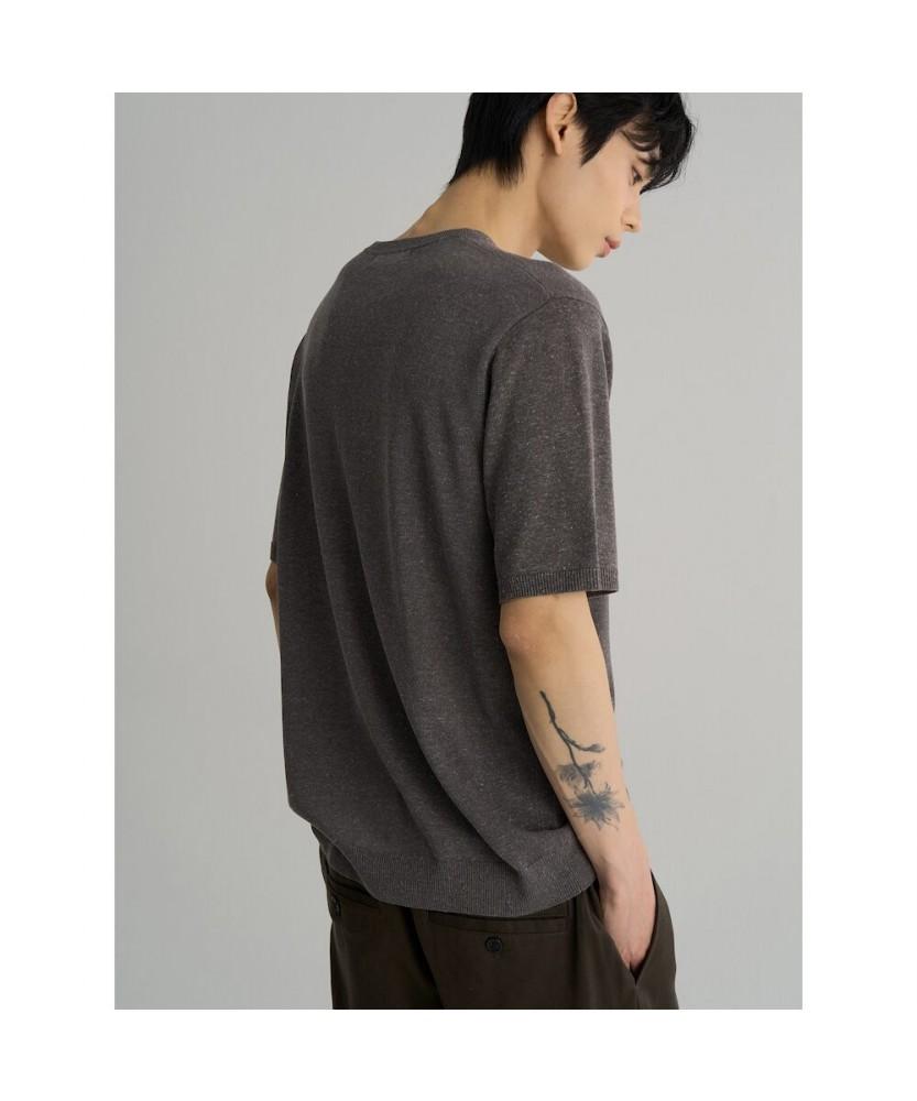 8seconds Linen Blend Short Sleeve Round Knit Gray
