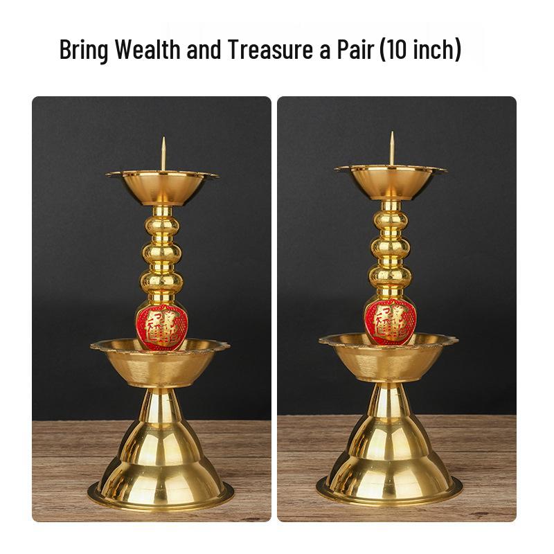 Retro Pure Copper Candlestick for Spring Festival or Weddings
