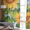 Flower Illustration Sunflowers Summer Retro Tulle Window Curtains for Bedroom Luxury Home Drapes In Living Room Chiffon Panels