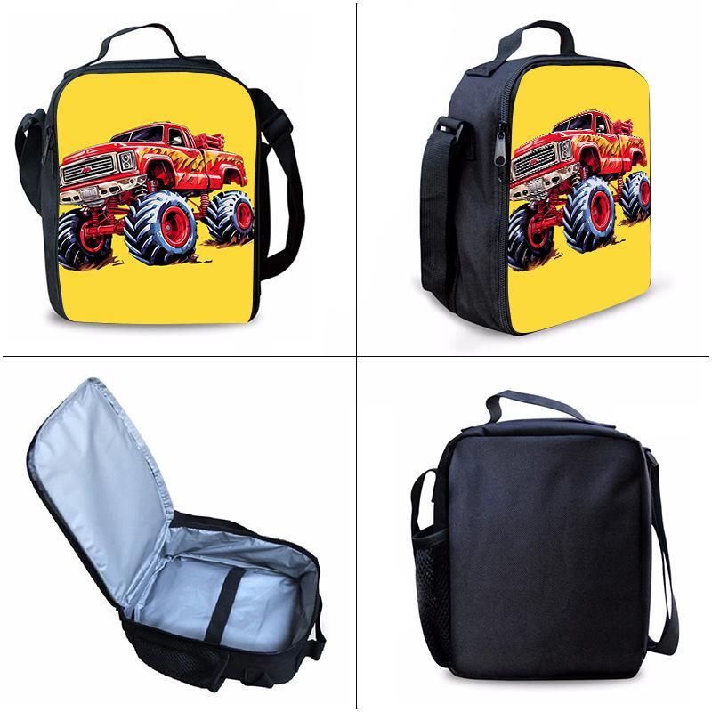 Classic Popular car off-road vehicle 3D Print 3pcs/Set pupil School Bags Laptop Daypack Backpack Crossbody Lunch bag Pencil Case