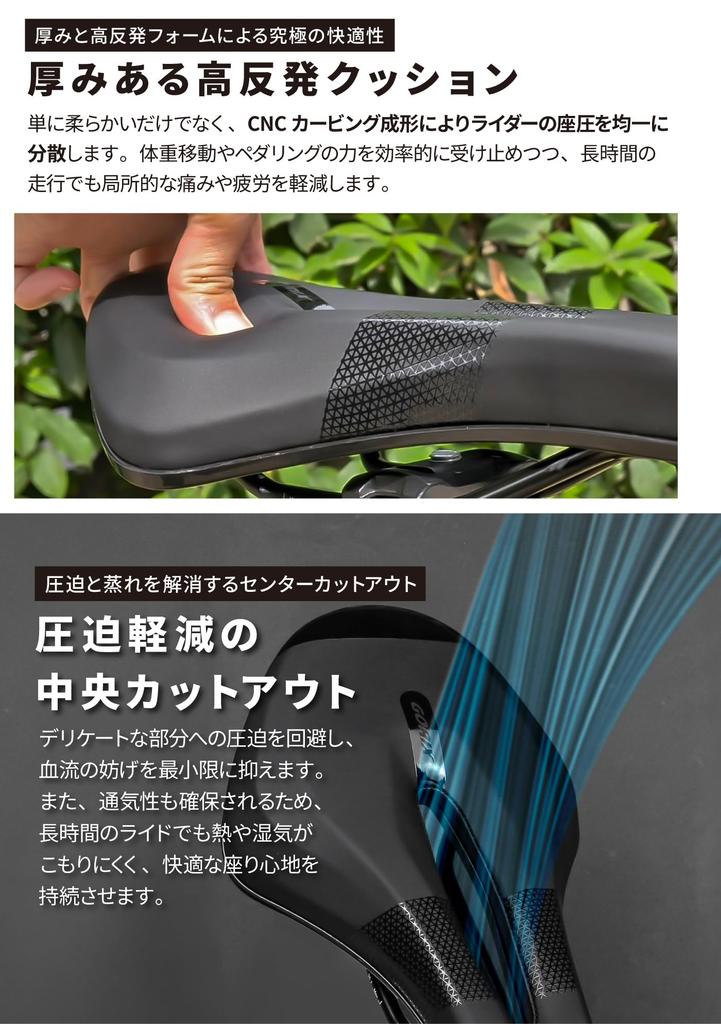GORIX A1 Saddle for Road Bicycle Pain Shock Suitable for Cross Mini and Mountain GO-MeshAir Bikes, High-Rebound Cushion, Soft, Waterproof, Perforated,