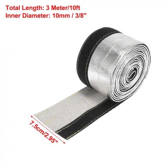 Car Fuel Lines Heat Shroud 3/8" ID 10ft Aluminized Sleeving ulated Shield