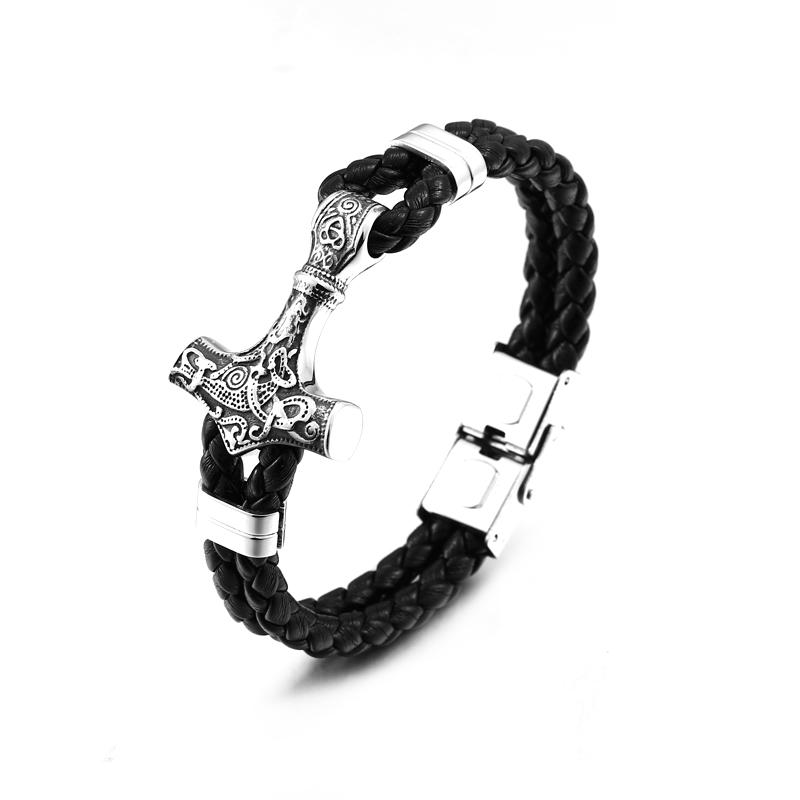 Nordic Stainless Steel Bracelet Popular Jewelry Design for Men Thor's Hammer Jewelry