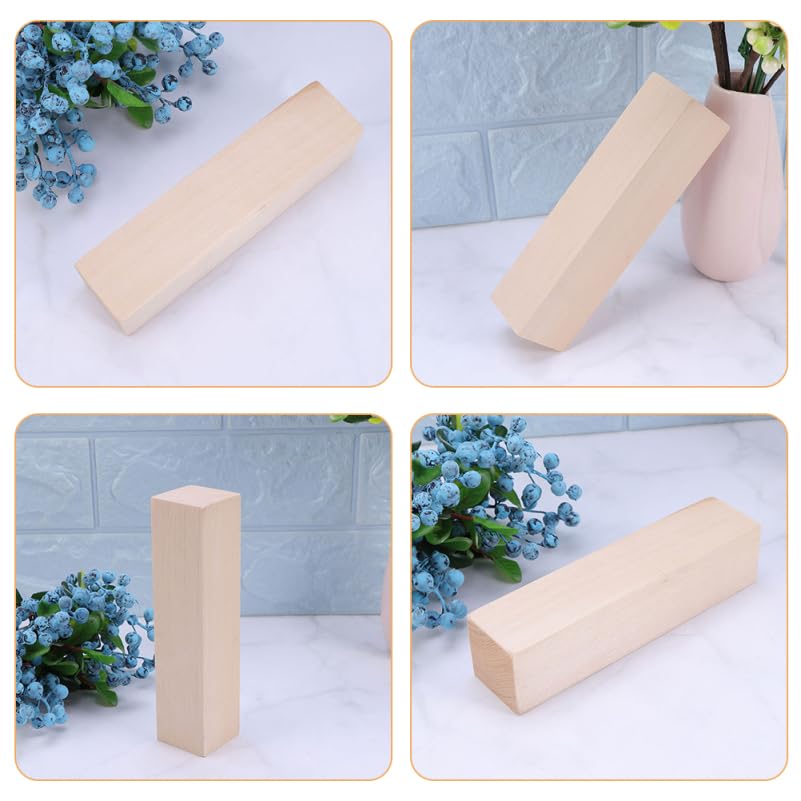 STOBOK Carving Wood Carving 2pcs Basswood Blocks 15cm Long for Woodworking Unpainted Wooden Blocks for Art DIY Crafts Kit, Crafts, Beginners,