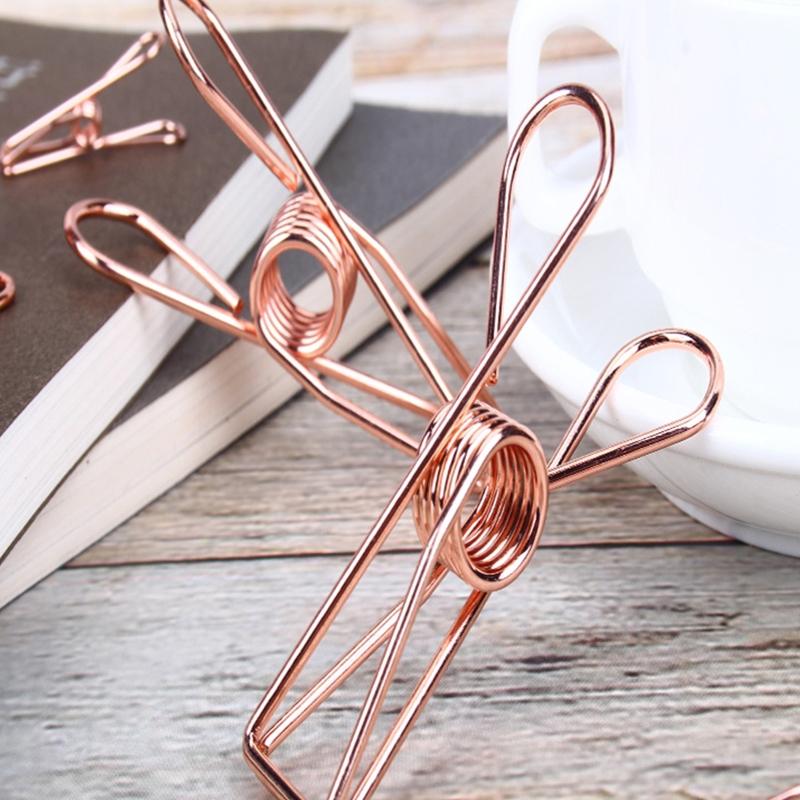 10pcs Stainless Steel Clothes Pins Heavy Duty Metal Towel Clips Clamps Windproof Steel Wire Clips Hanger Durable