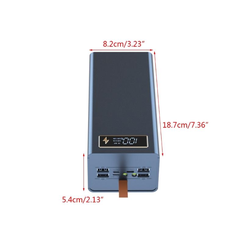 24x18650 Battery Storage Box PD Quick Charge Power Bank Case Support Wireless Charging/Quick Charging Functions