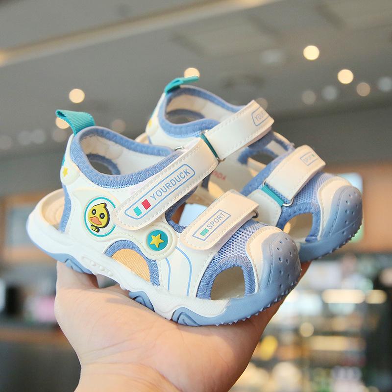 

Модные сандалии для девочек лето новые сандалии для девочек функциональная обувь на мягкой подошве сандалии для мальчиков противоскользящая обувь для мальчиков удобная детская обувь 21insole13.5cm синий