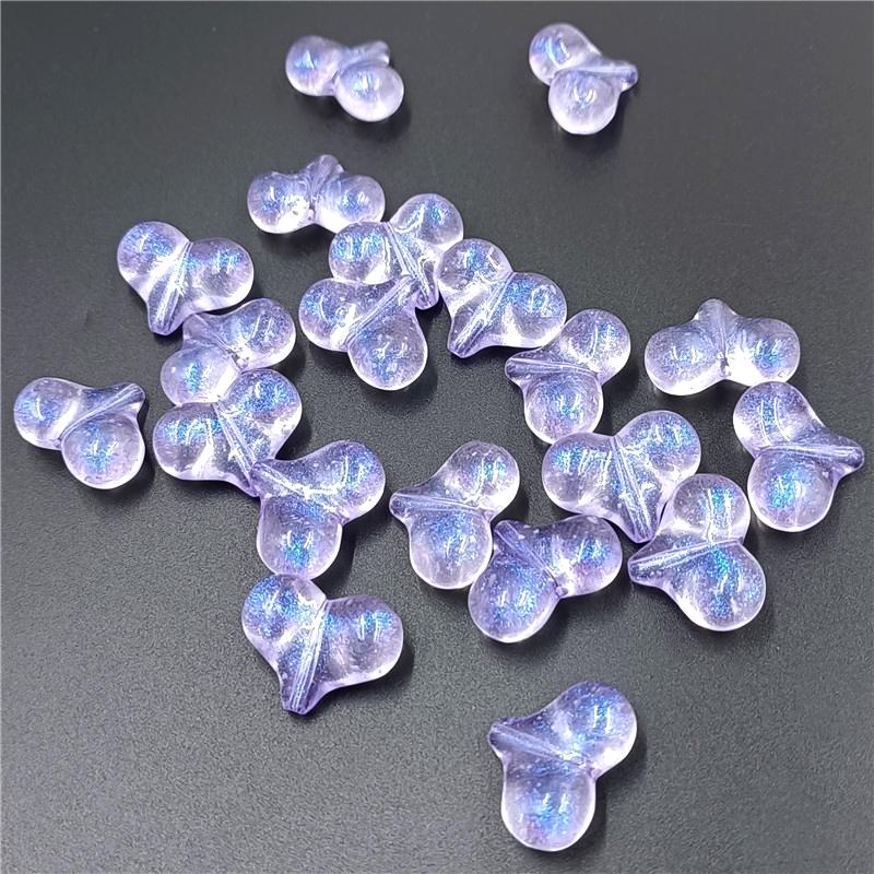 Bracelet Accessories DIY Fine Shimming Peach Heart Beads Scallion Powder Vertical Hole Handmade Materials Fashion Necklace Luminous 10pcs