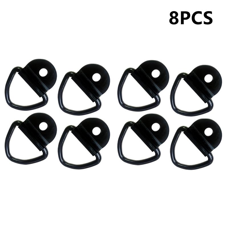 4/8PCS Heavy Duty Truck Bed Tie Down Anchors Rings Trailers Hook Cargo Bolt On Black Steel V Shape Ring Pickups Rail Accessories