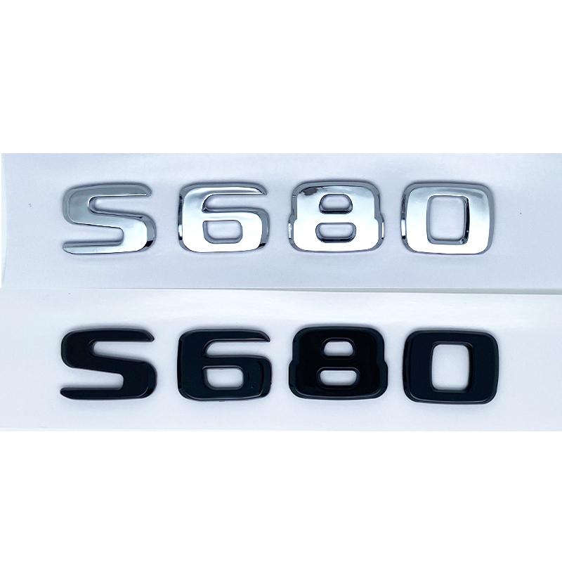 Glossy Black Silver S480 S500 S560 S580 S600 ABS Emblem for Mercedes O8 S W222 W223 Car Side Rear Badge Nameplate Logo Sticker YT8