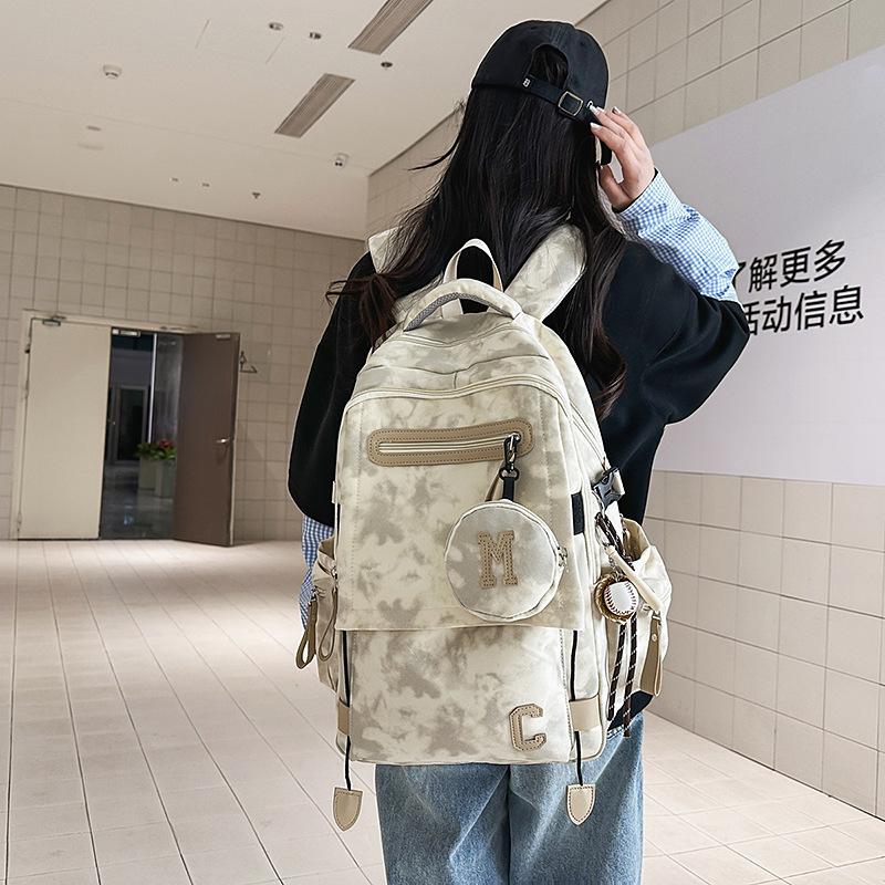 Large capacity schoolbag male college students Korean version ins style leisure travel backpack female high school students class backpack tide