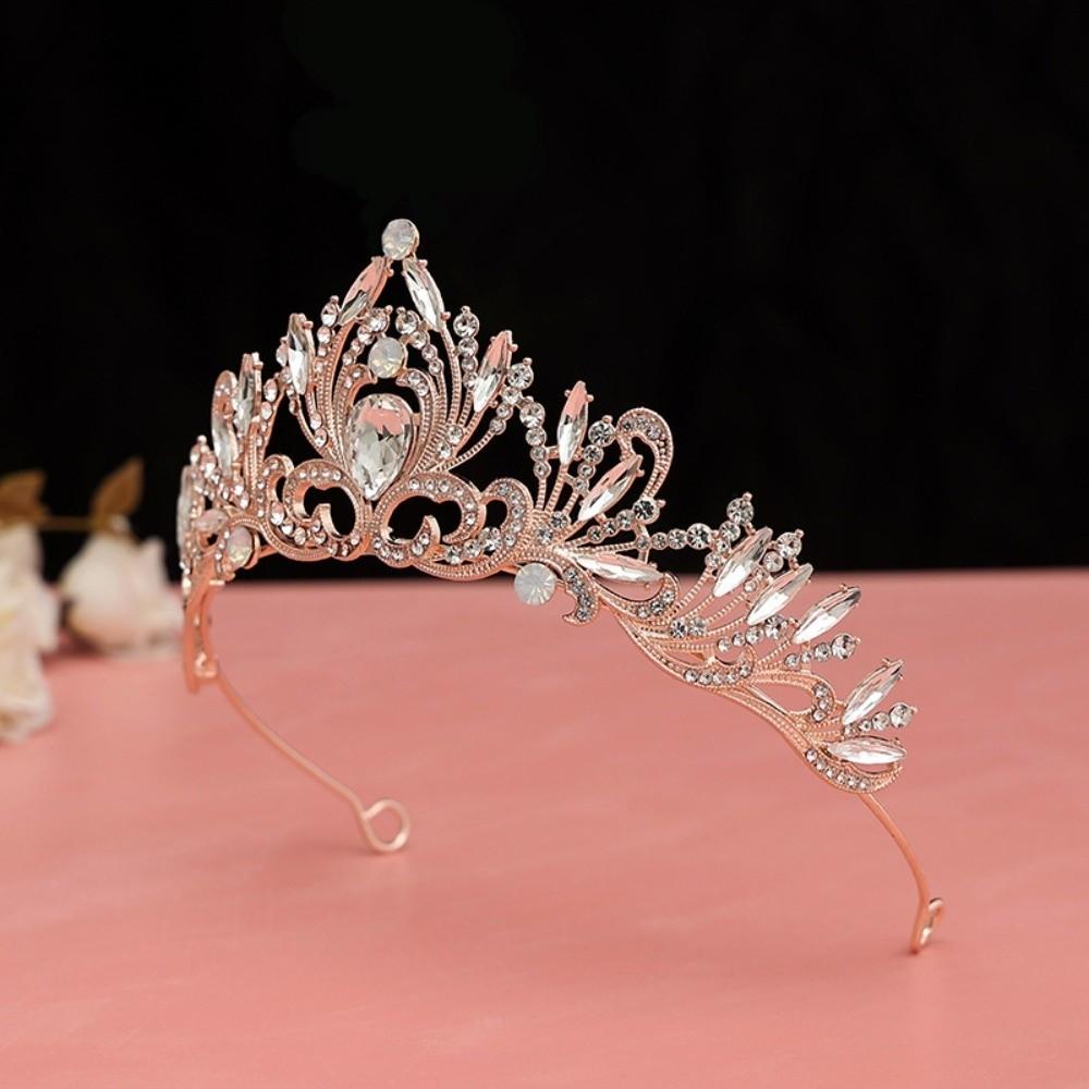 Elegant Baroque Crown Antique Bronze Princess Rhinestone Tiara Luxury Queen Tiara Crown  Wedding