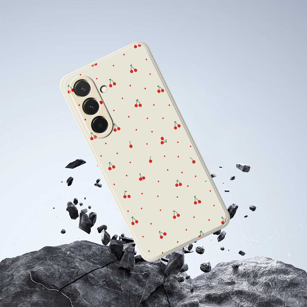 For Samsung Galaxy A36 5G Case Red Cherry Pattern Printing Straight Edge TPU Phone Back Cover