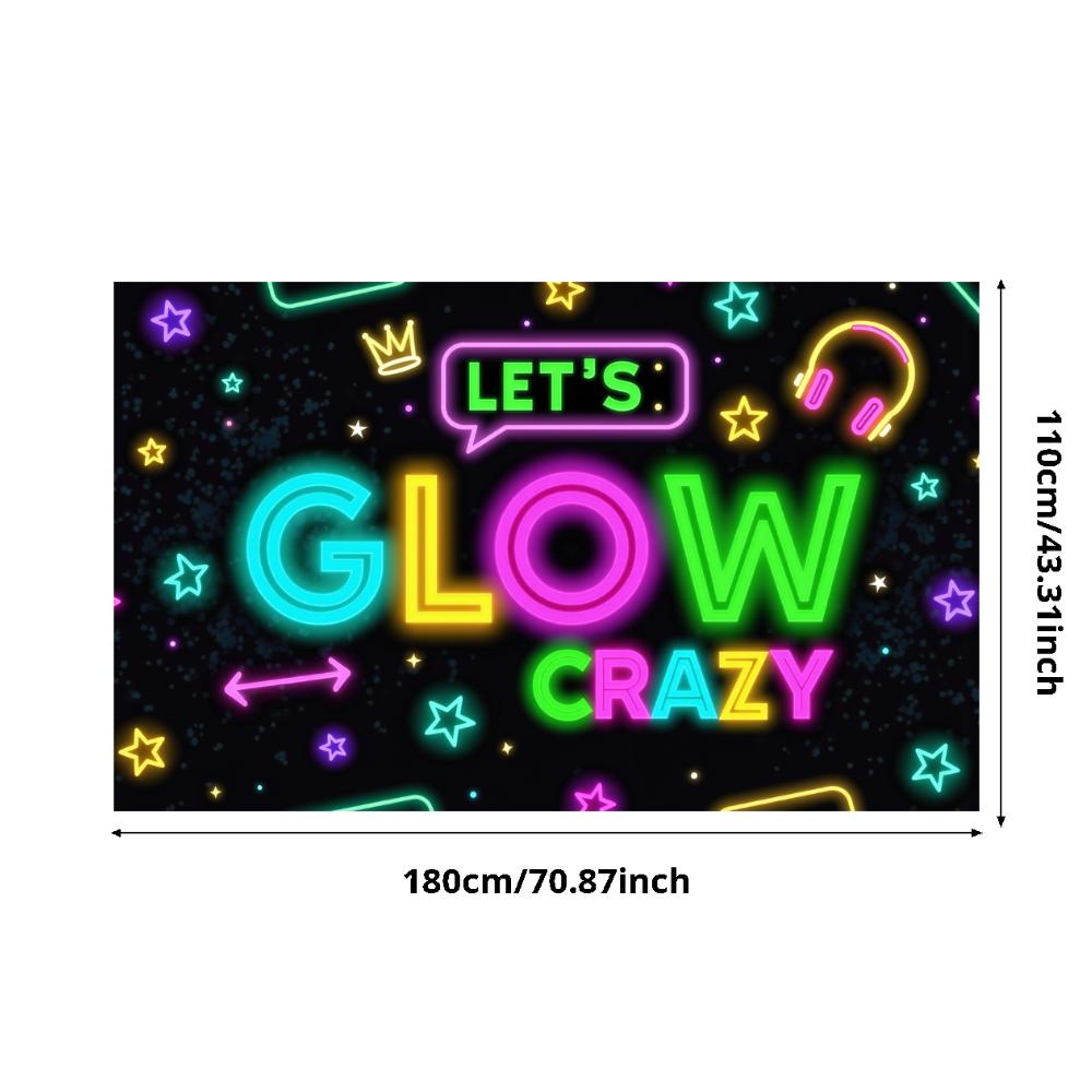 Neon Decoration Headphones Design Neon Party Banner Event Backdrop Party Prop Glow Party Banner For Night Event