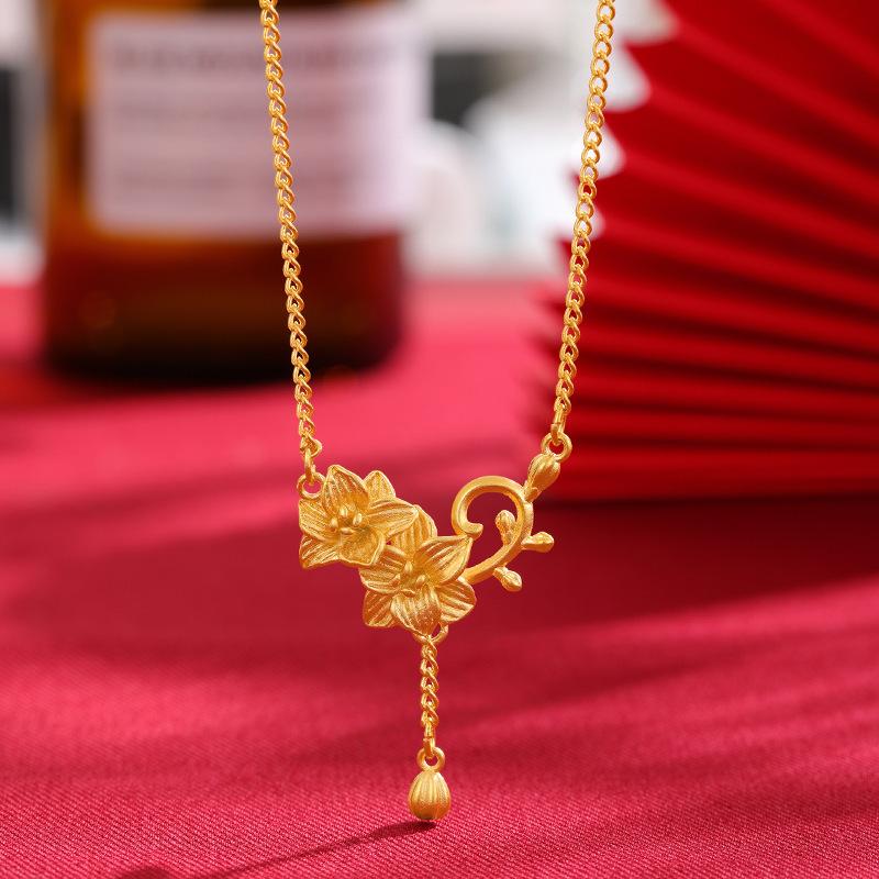 Blumen-Accessoires Retro Damen Schlüsselbein-Kette Schmuck Halskette Anhänger