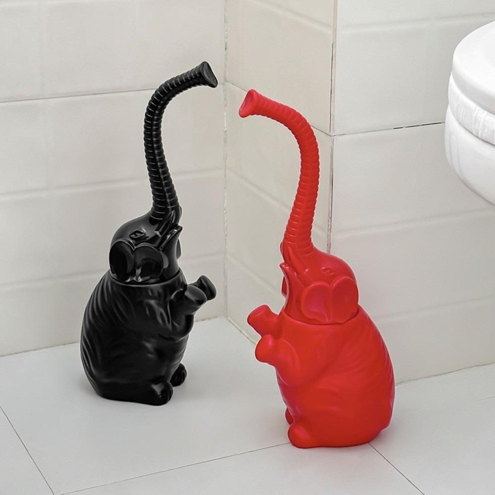 Harz Niedliche Badezimmerdeko Platzsparend Elefant Toilettenbürste Toilettenbürste und Halter Toilette
