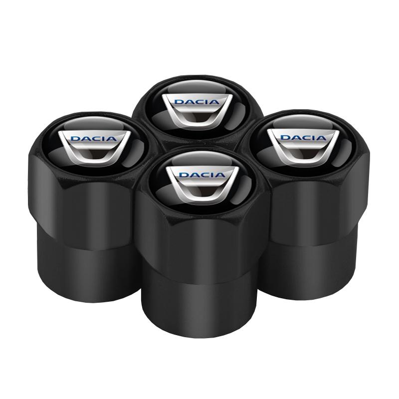 

New 4Pcs Car Wheel Tire Valve Caps Air Stem Covers Accessories For Dacia Duster Logan Spring Sandero Stepway Dokker Lodgy Jogger