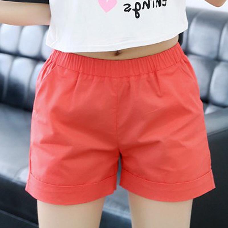 Women's Candy Color Elastic Waist Beach Shorts - Plus Size, Loose Fit, Wide Leg, Summer Home & Sports Cotton Leggings