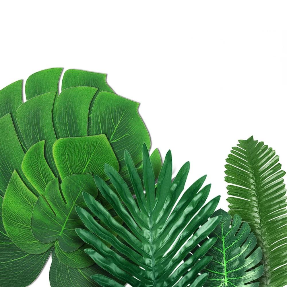 10 STÜCKE Tropische Palmblätter Sommer Monstera Künstliche Seide Schildkrötenblätter für Zuhause Hawaiianische Luau Strand Hochzeitsfeier Dekor