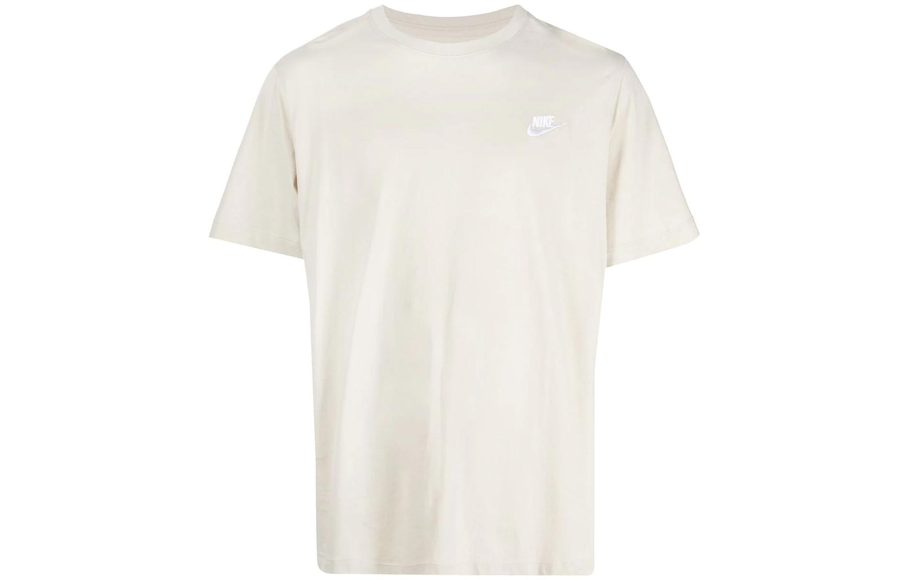 Nike T Shirts Men s Beige Crew Neck Moderate Straight Fit AR4997-206 L
