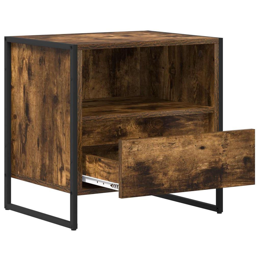 Nightstand Smoked Oak 50 x 39.5 x 50 cm Particleboard