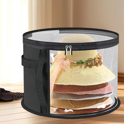 Yousheng Oversized Clear Hat Storage Bag with Handle Zipper Closure Transparent Design Foldable Cowboy Hat Organizer Wide Brim Hat Case