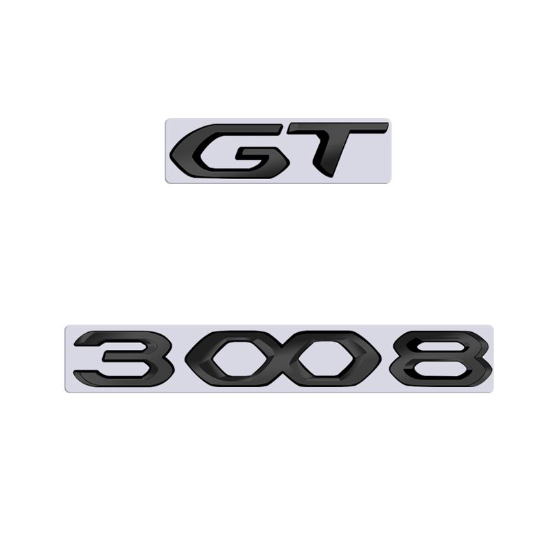 3008 GT Car 3D Metal Letters Logo Badge Decals Sticker Car Auto Rear Trunk Alphabet Emblem Styling Stickers