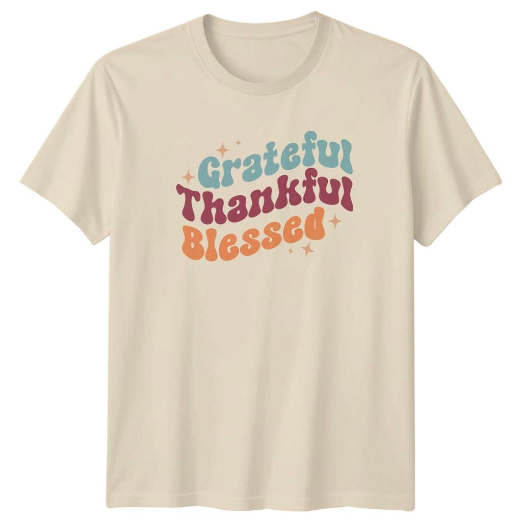 Grateful Thankful Blessed TShirt Retro Style Inspirational Lifestyle Birthday
