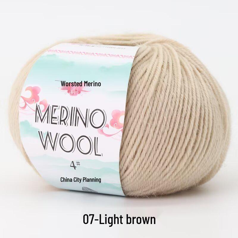 Medium Weight Merino Wool Yarn, 50g for Hand Knitting and DIY Crochet Sweaters and Scarves